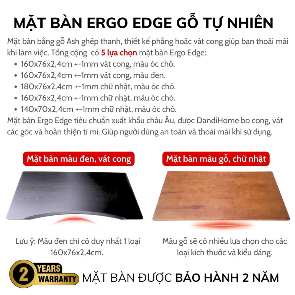 Ergohuman - bàn nâng hạ Ergo Edge