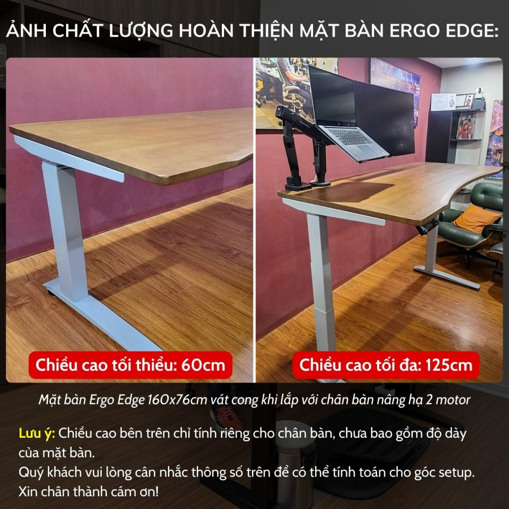 Ergohuman - bàn nâng hạ Ergo Edge